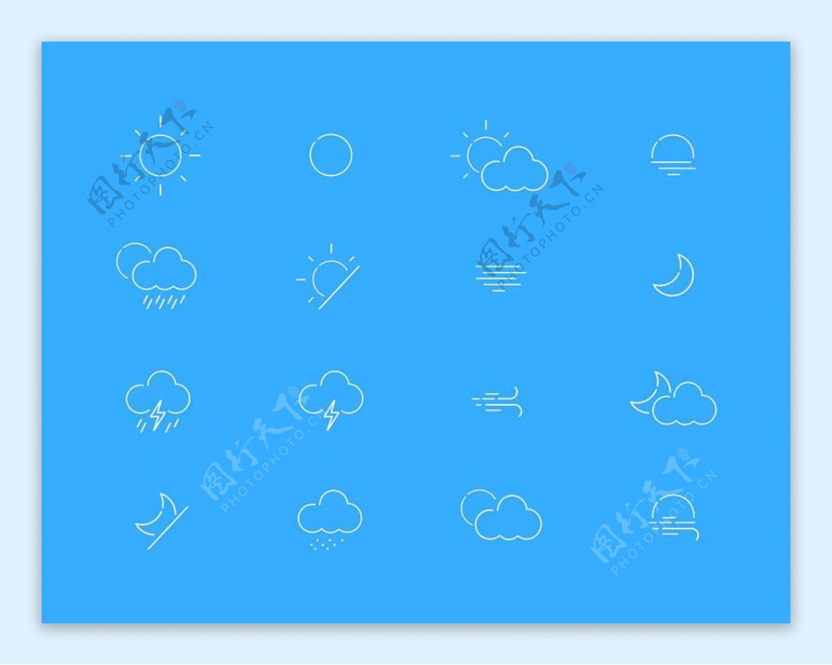 16枚天气图标sketch素材