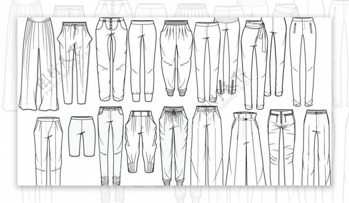 长裤设计图片