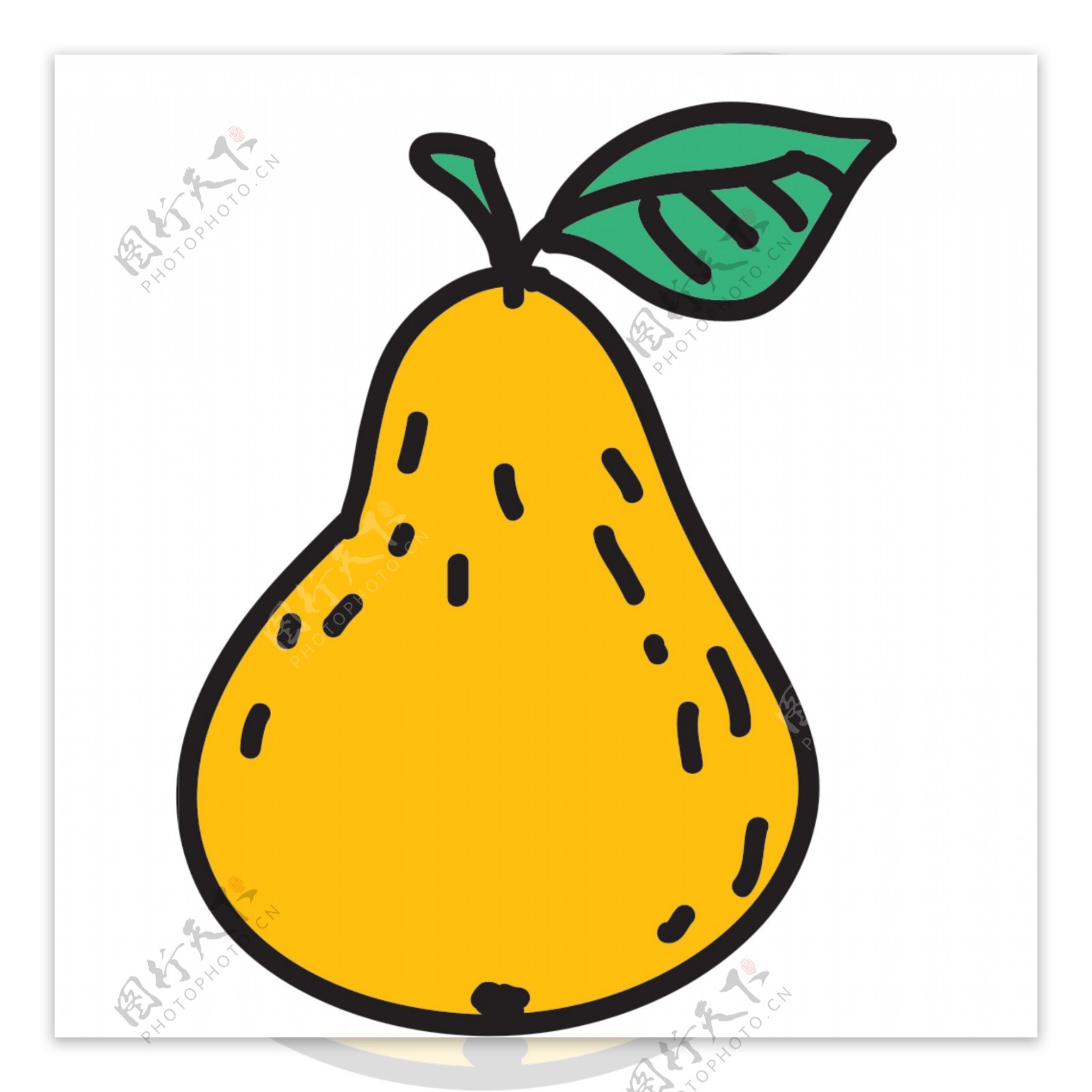 黄色雪梨icon图标设计