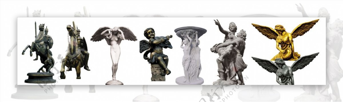 7款欧洲风格雕塑透明素材