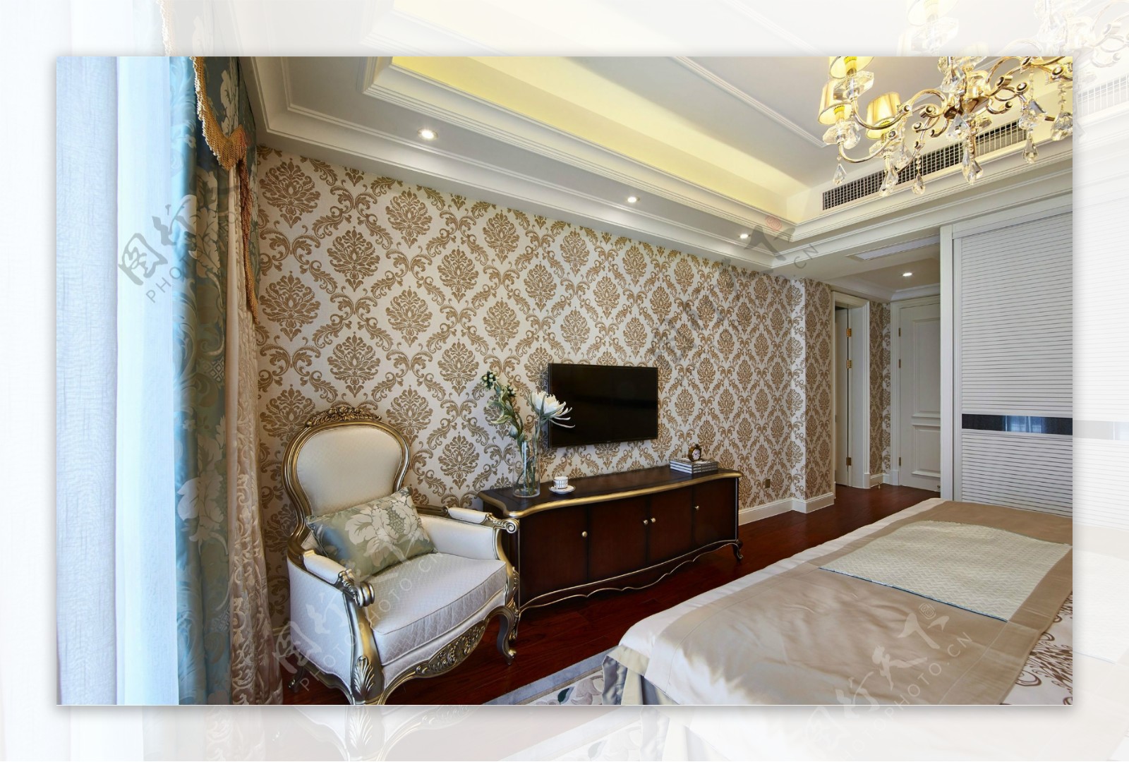 欧式现代时尚卧室壁纸墙纸图片素材