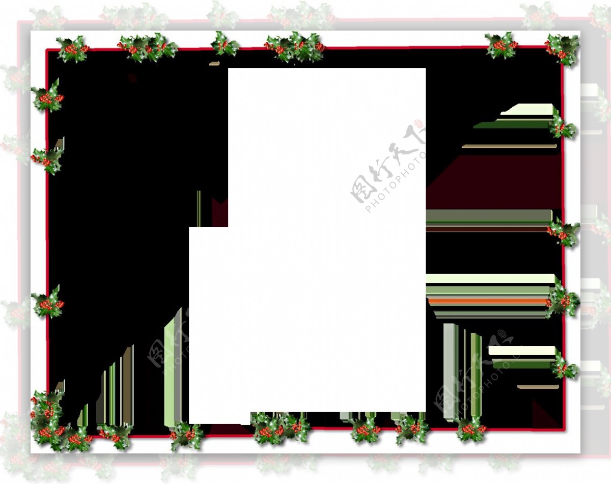 方形圣诞装饰边框免抠png透明素材