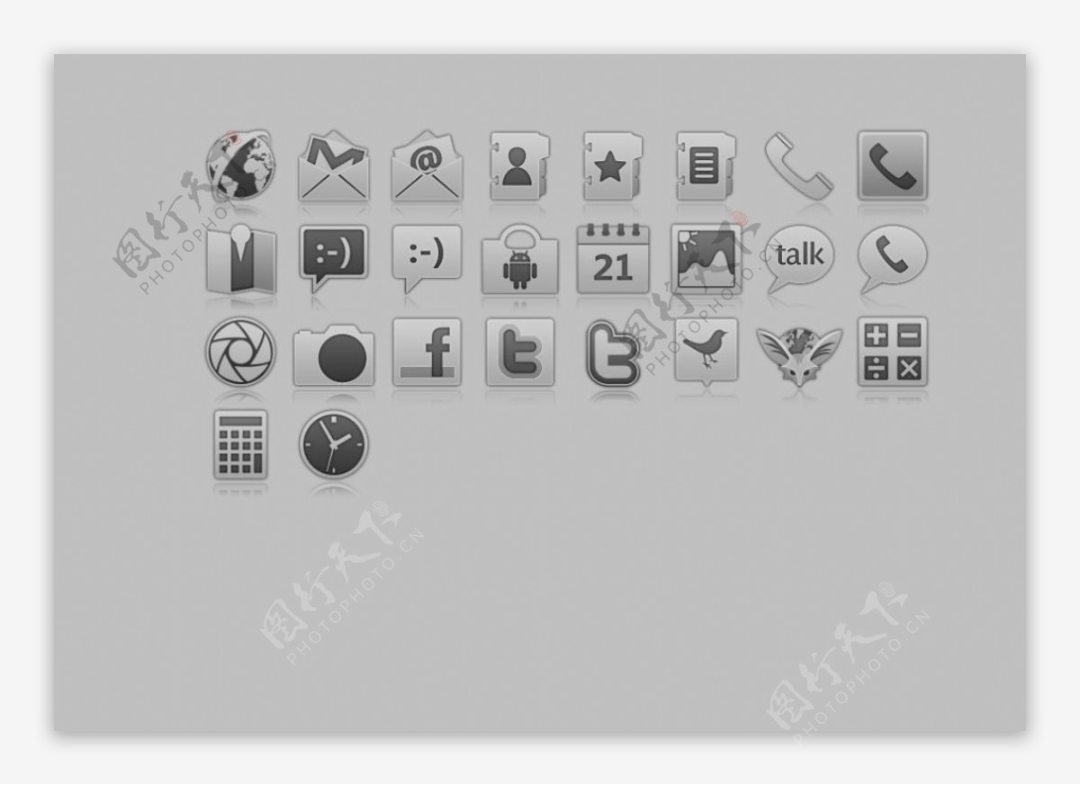 灰色网页icon图标素材