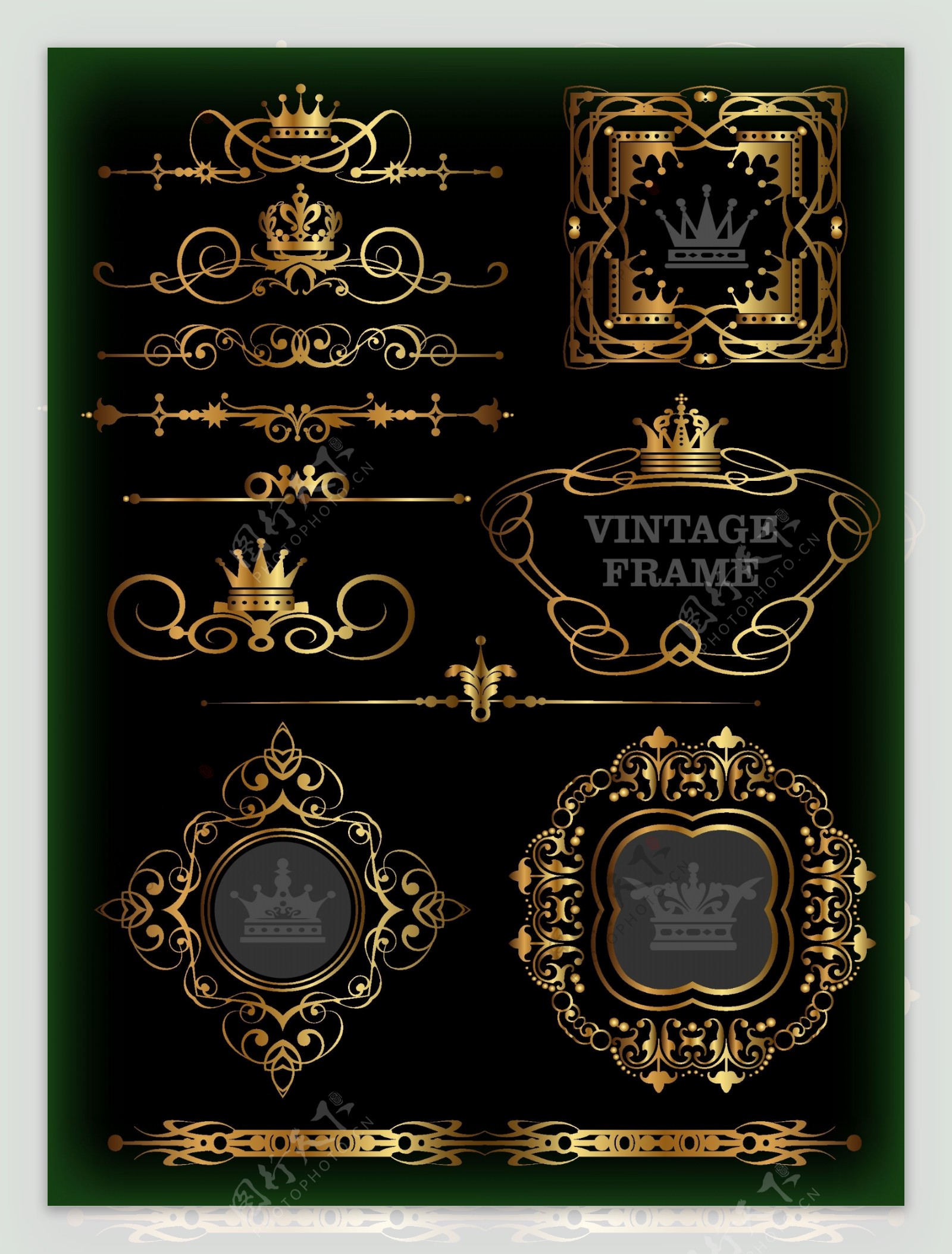 华丽皇冠花纹设计网页标签