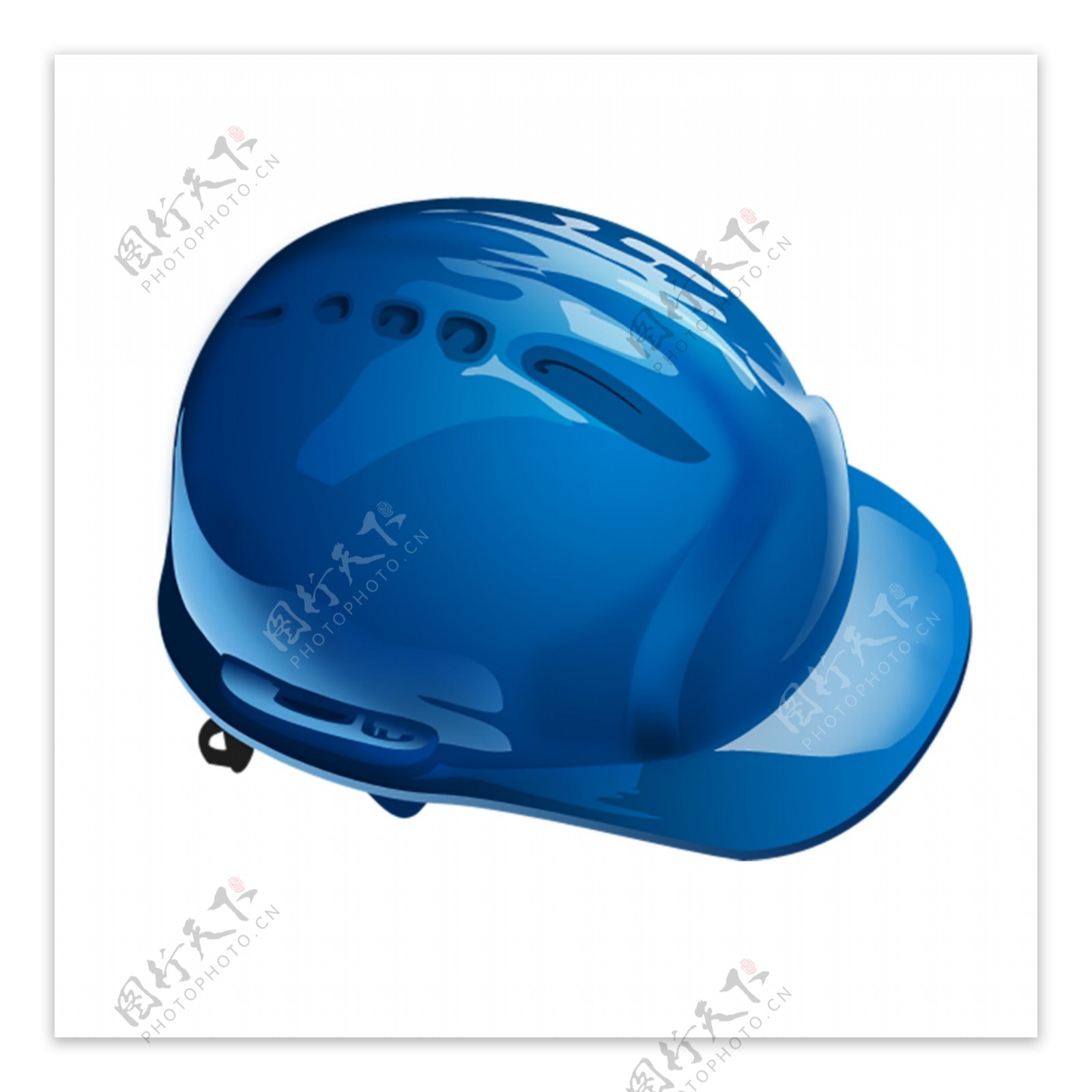 蓝色安全帽icon图标设计
