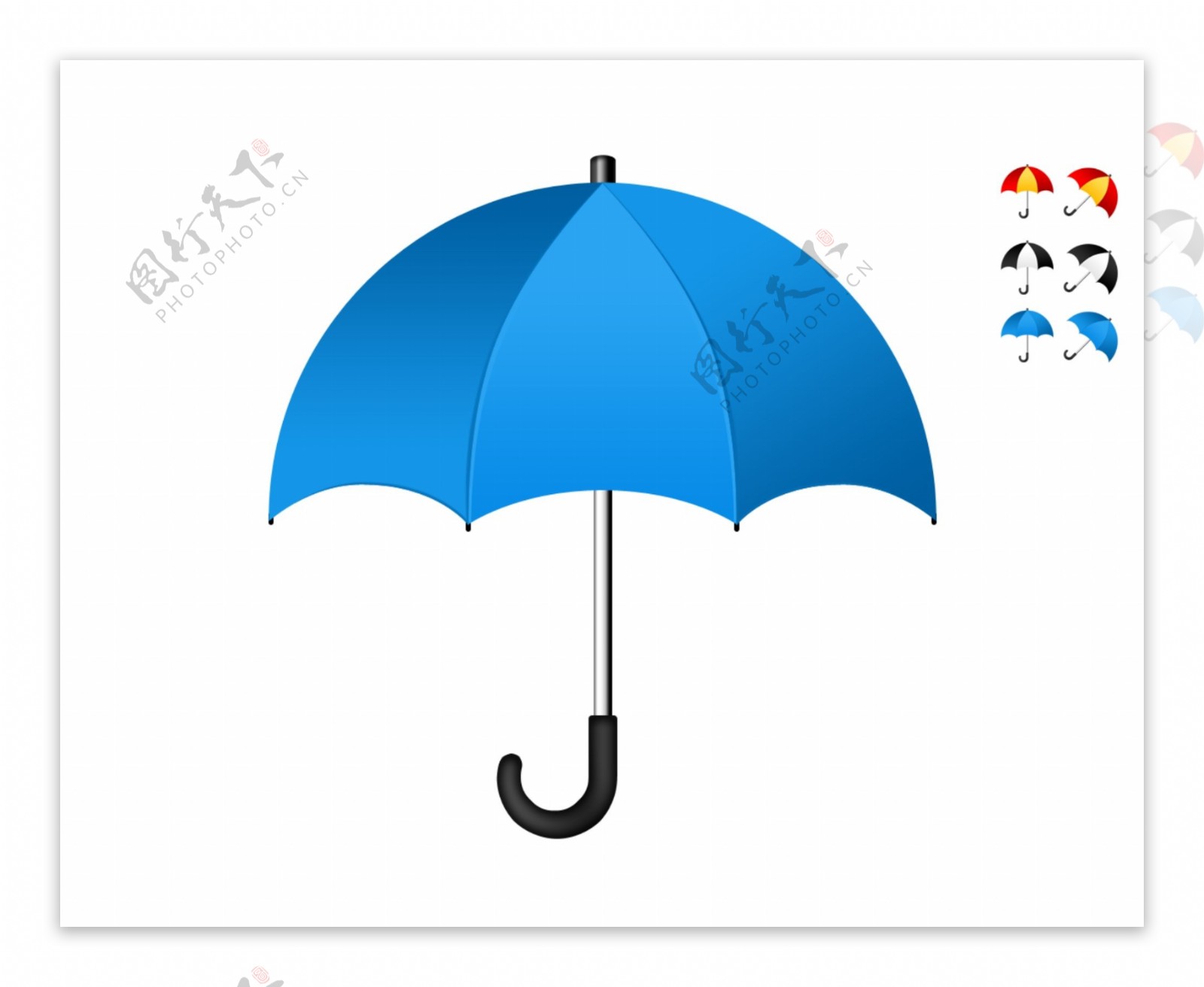 蓝色雨伞icon图标