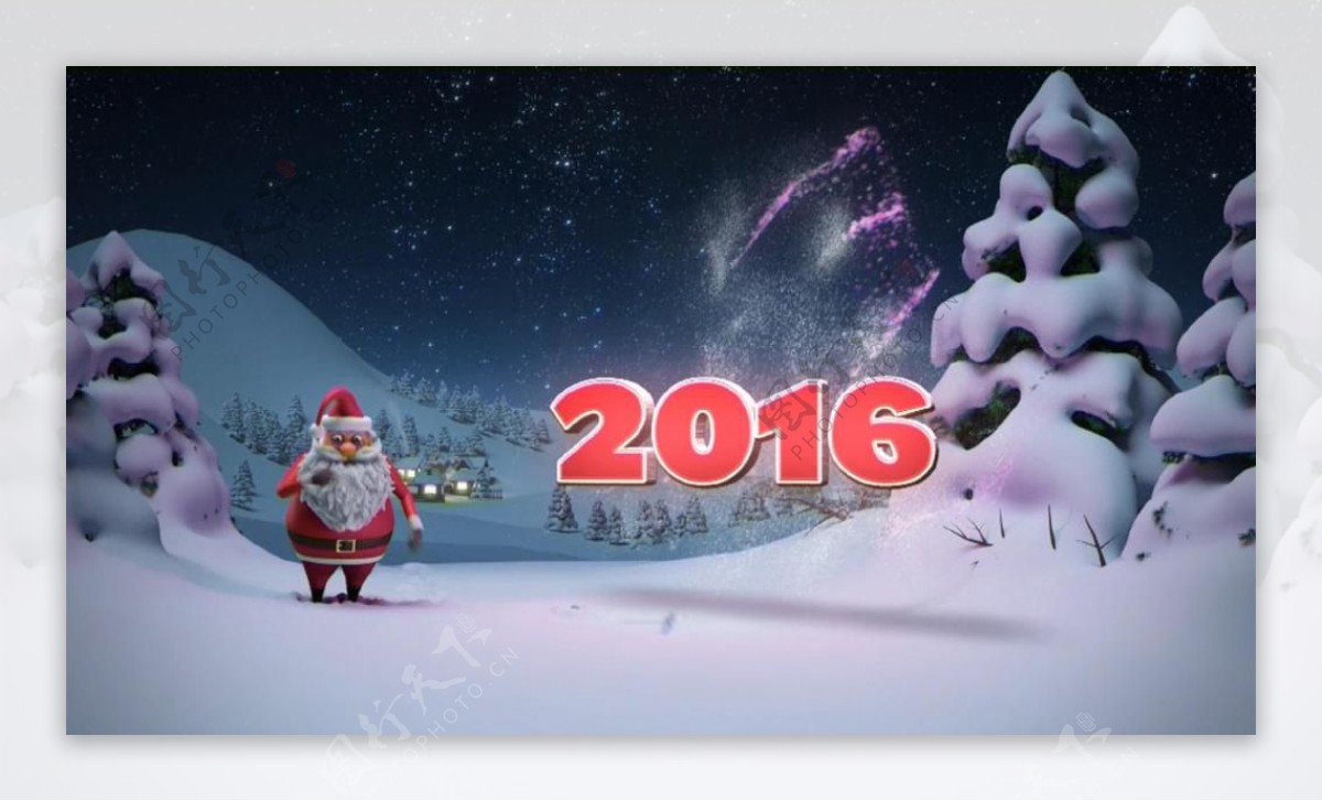 卡通圣诞老年庆祝新年视频素材