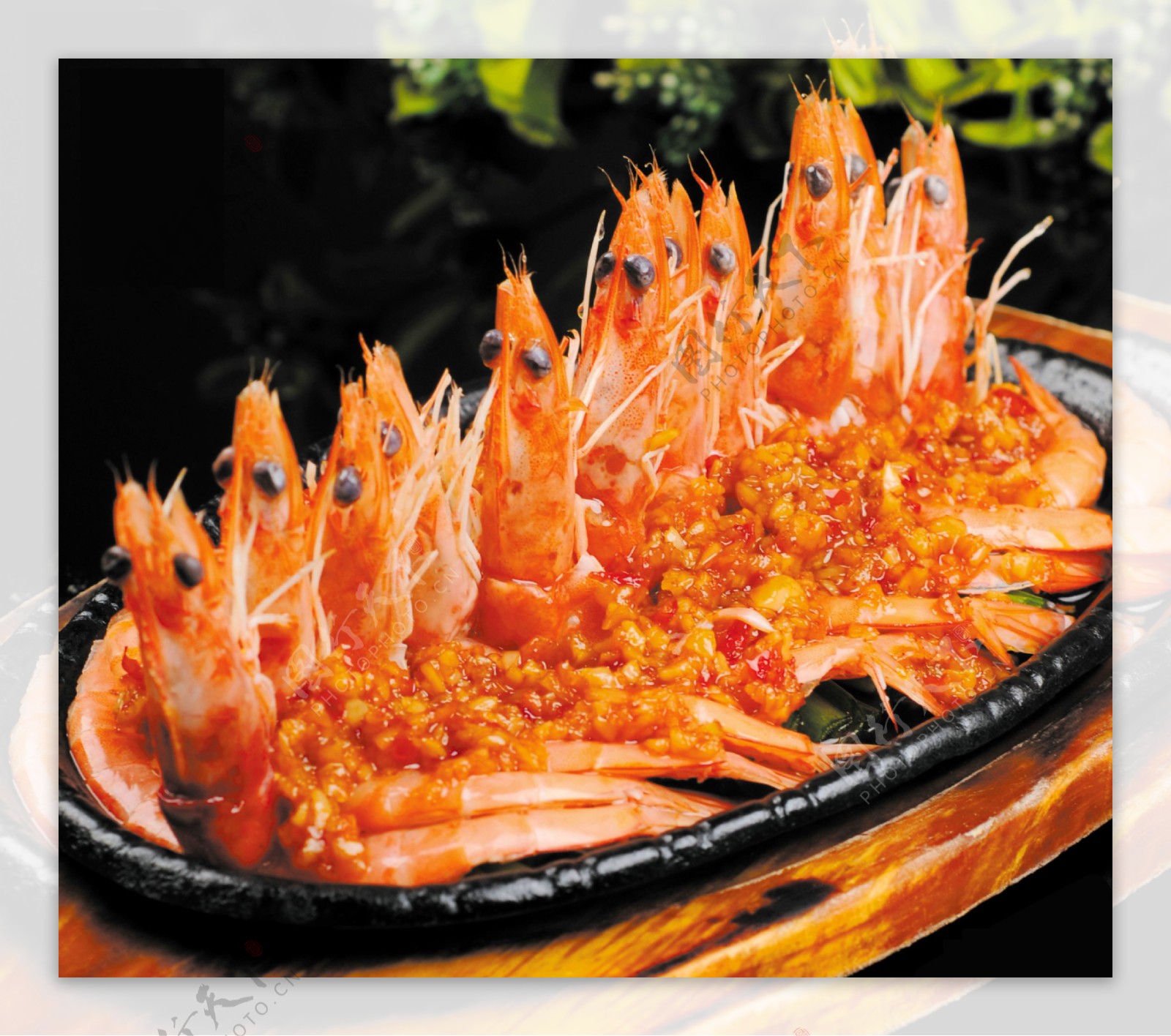 铁板蒜蓉虾