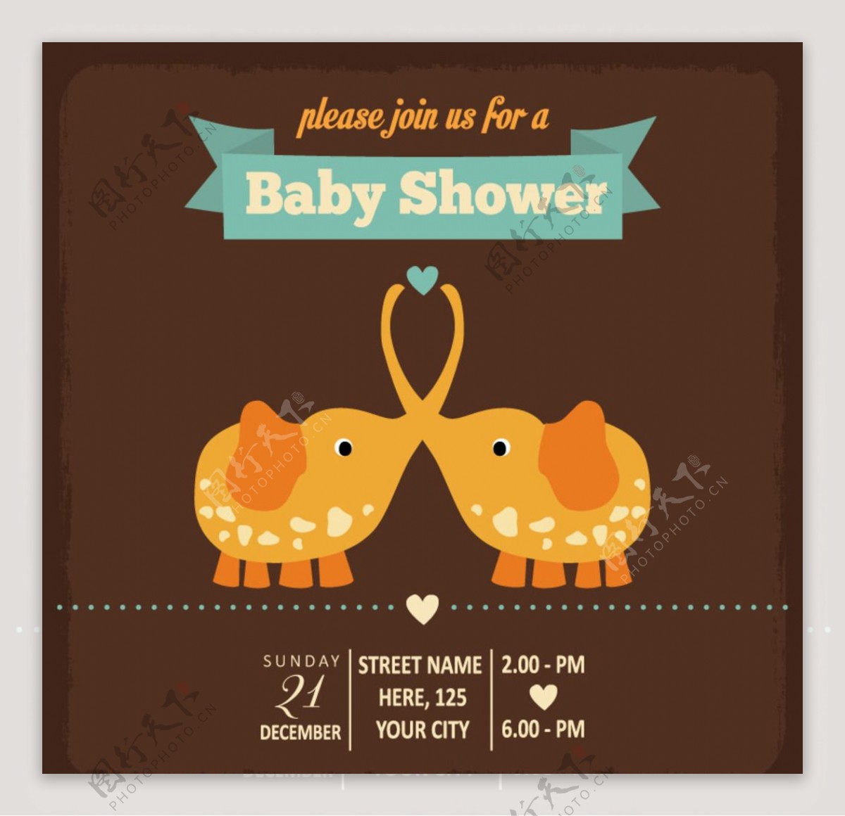 大象迎婴派对海报