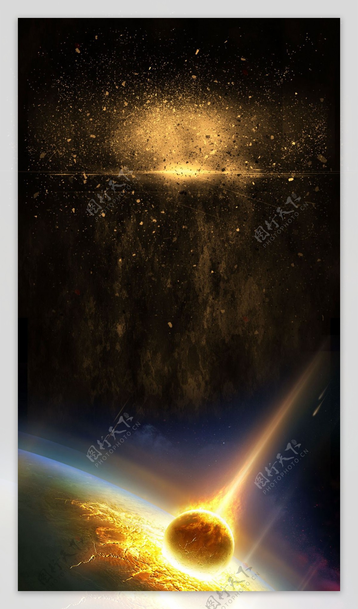 金色粒子地球H5背景素材