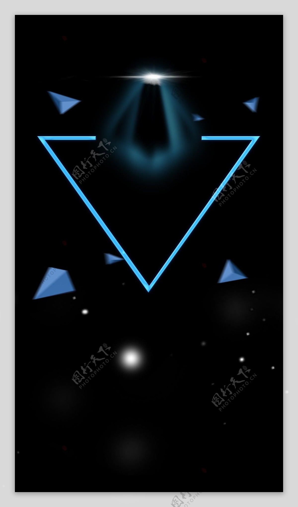 蓝色三角黑底H5背景素材