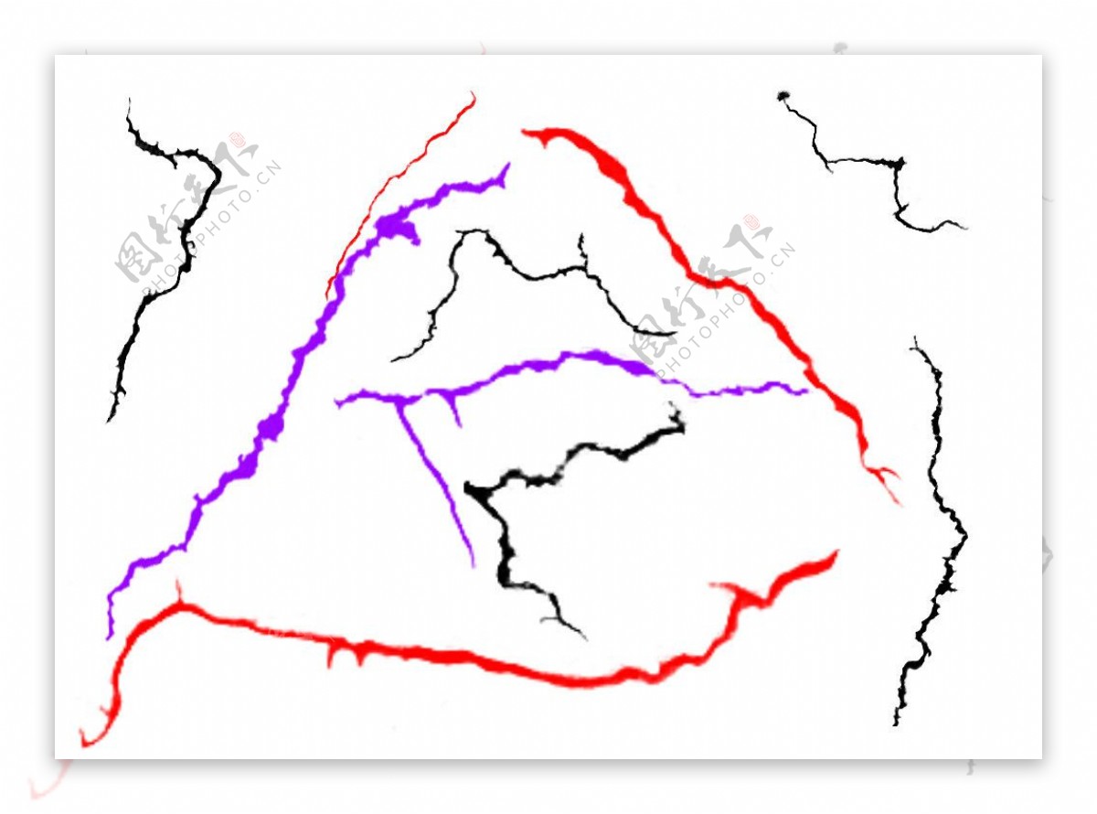 一组裂纹笔刷