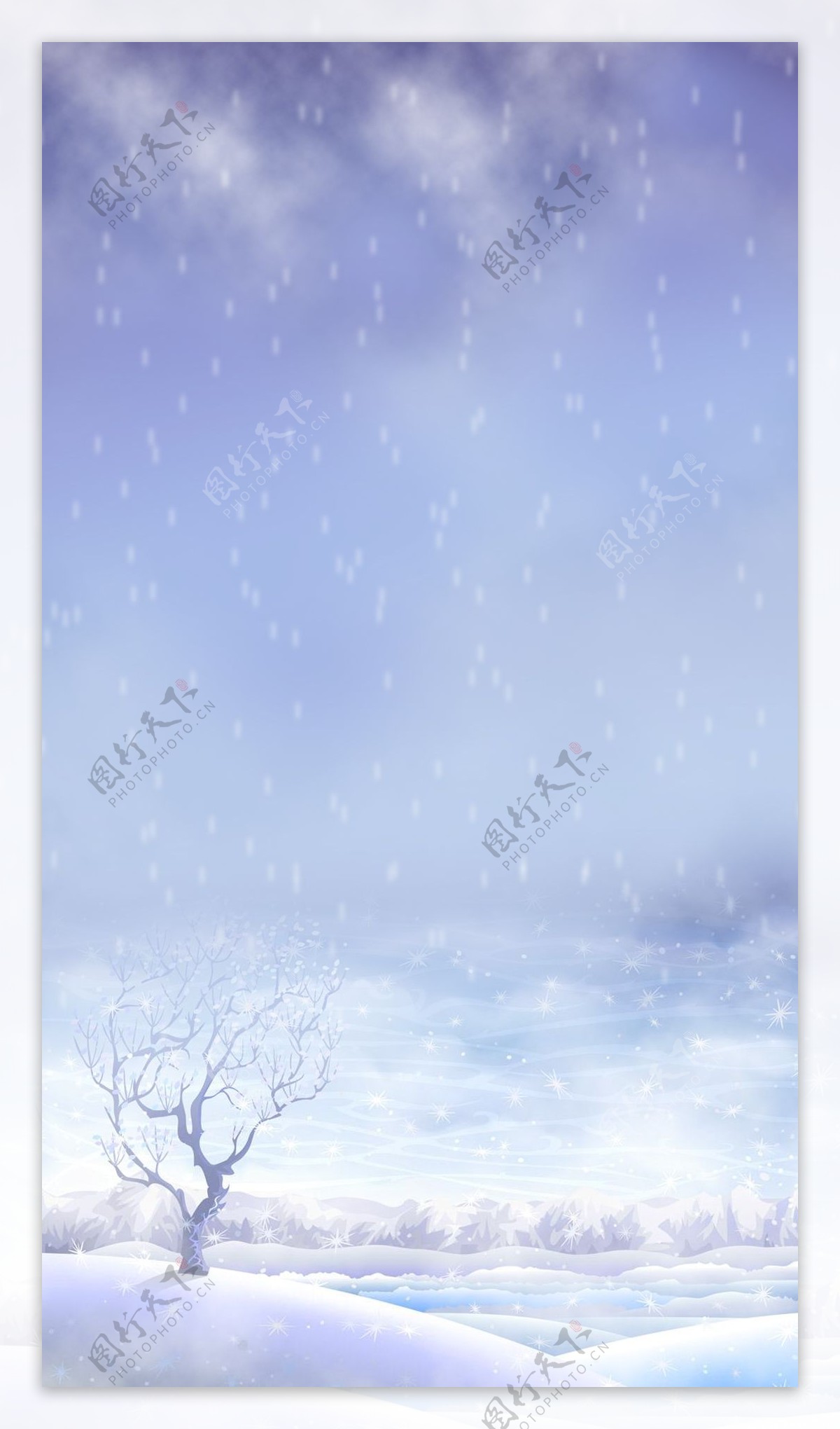 冬季雪花海报H5背景素材