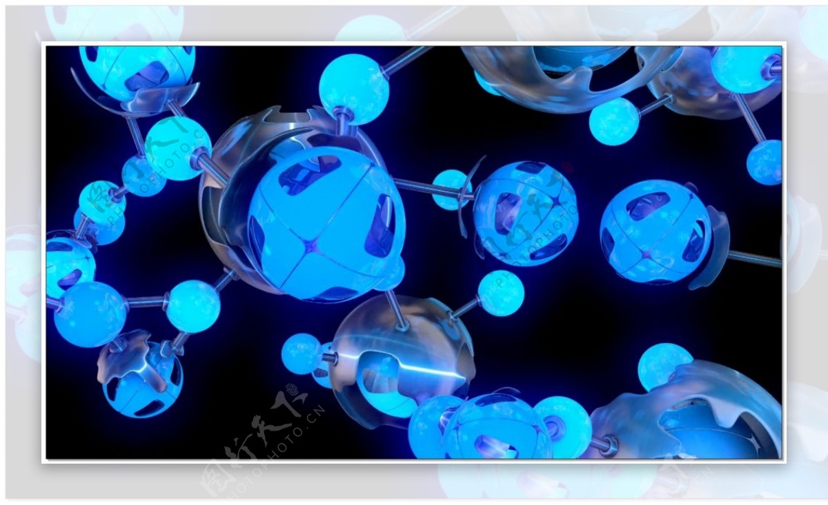 蓝水珠立体3d视频素材