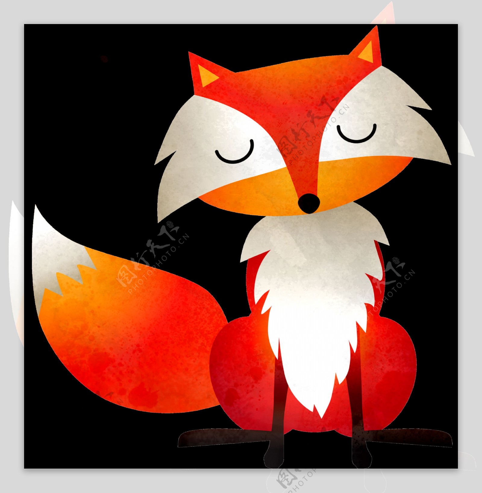 狐狸透明装饰图案