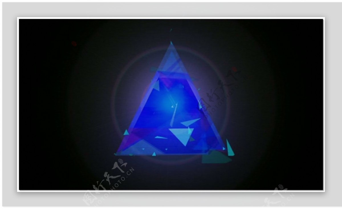 蓝色几何三角形视频素材