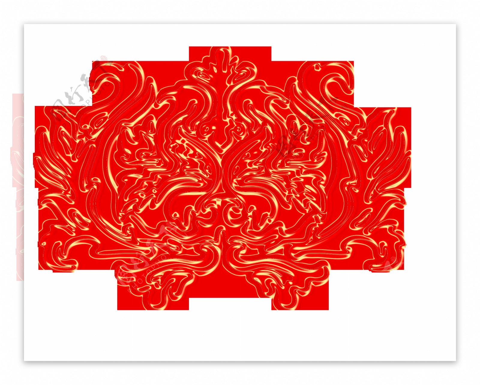 精美喜庆红色花纹剪纸图案