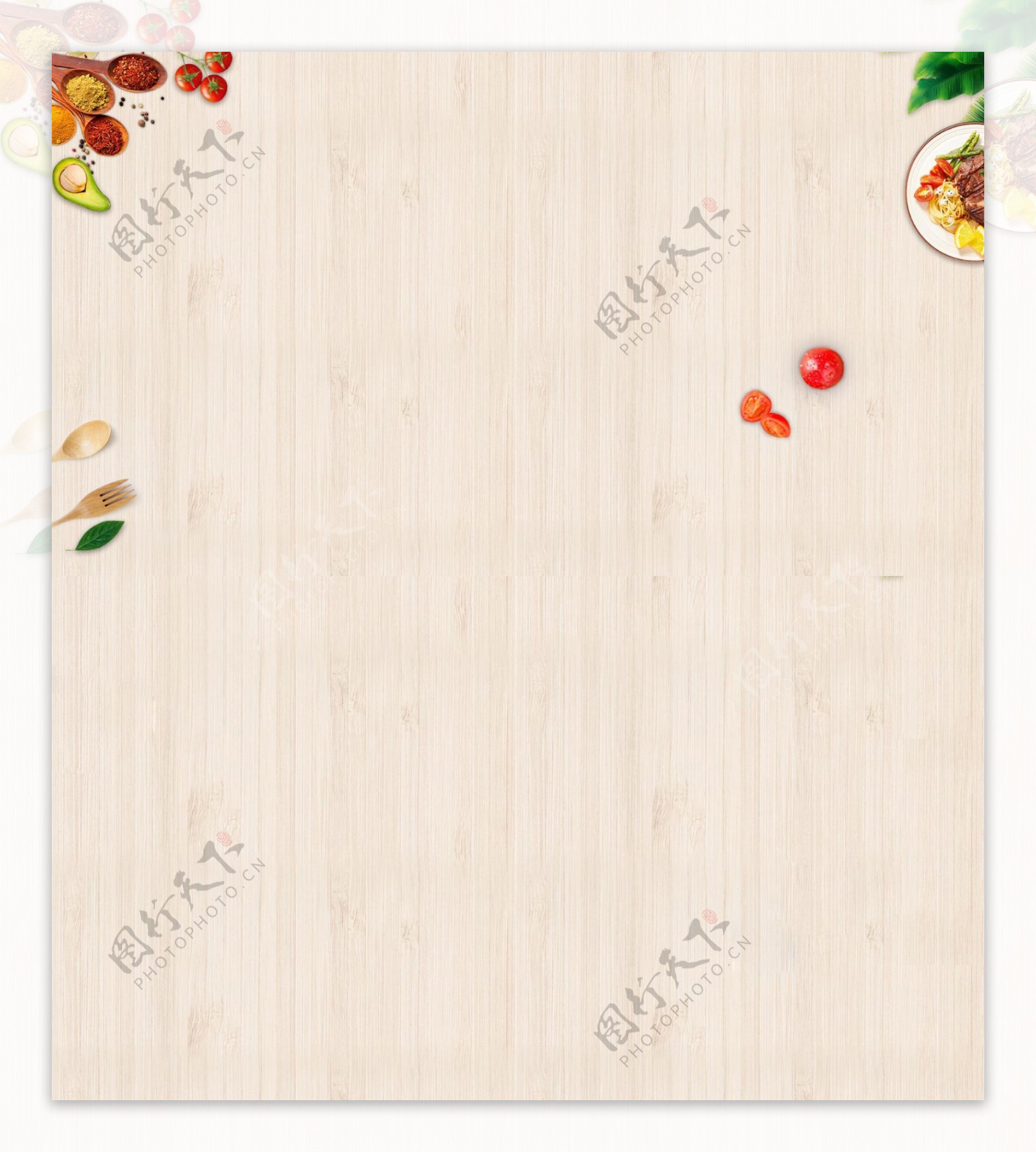 米黄色木纹木板菜板背景