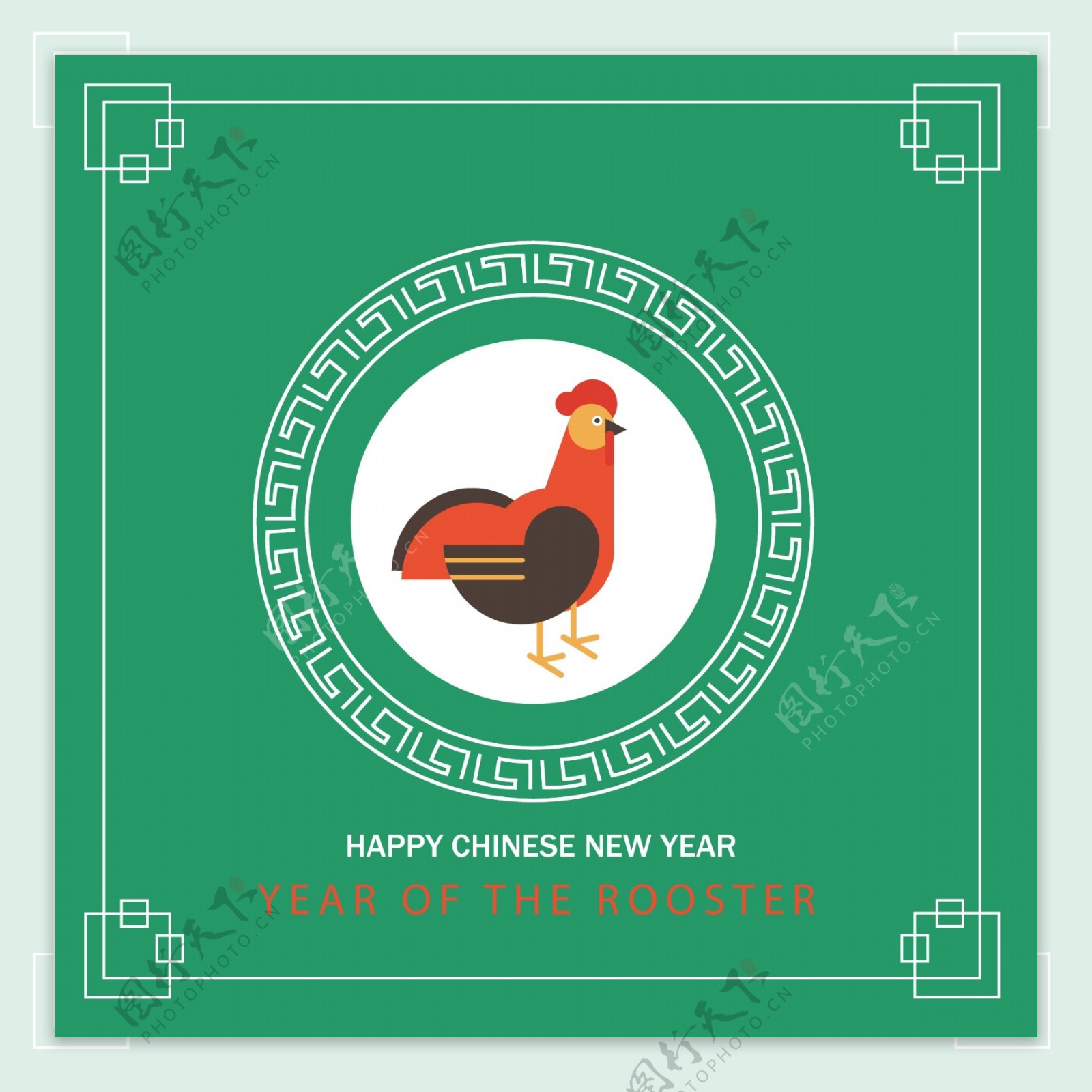 中式绿色新年背景素材