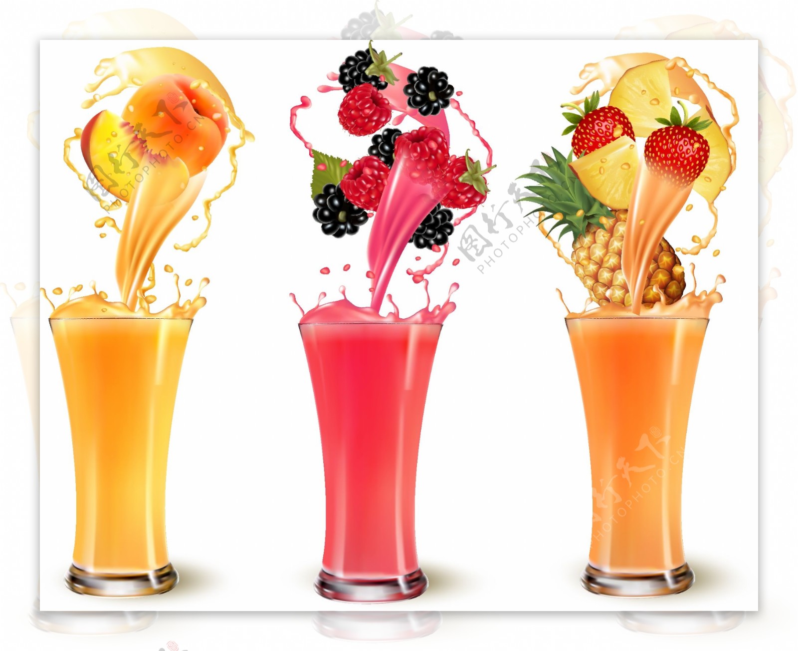 美味营养的果汁插画