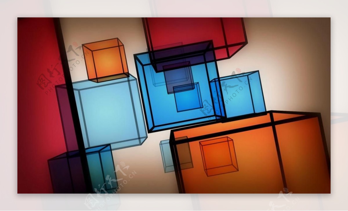 缤纷彩色方块动态视频素材