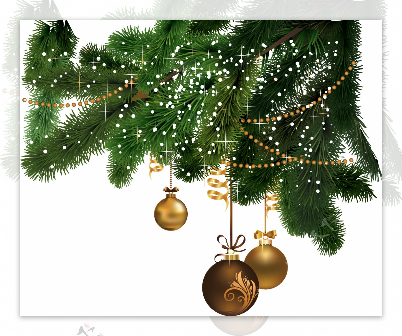 圣诞树枝素材免抠png透明图层素材
