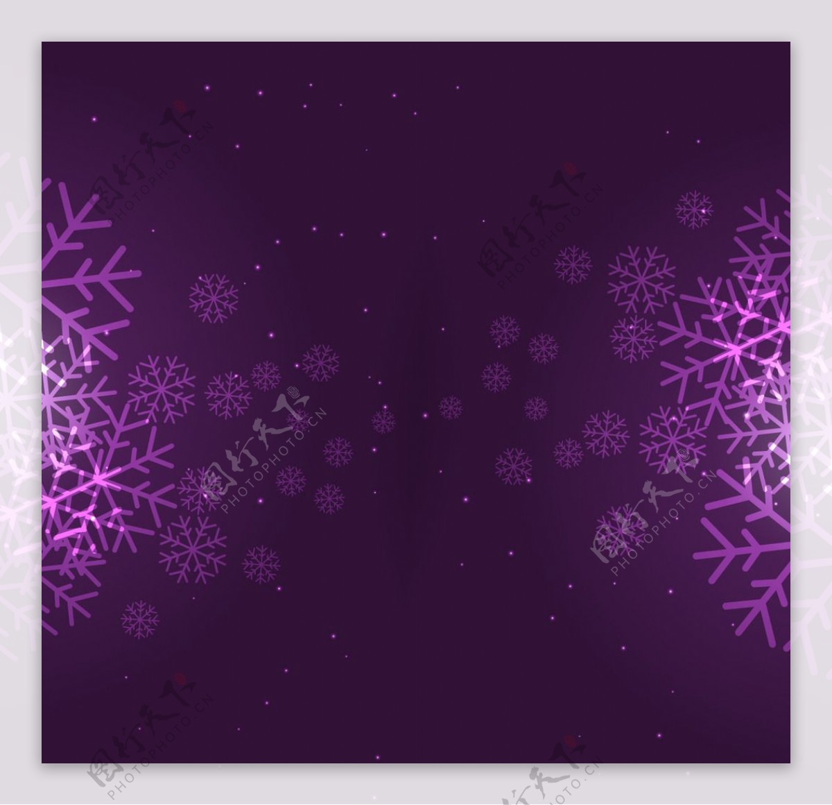 圣诞雪花紫色背景