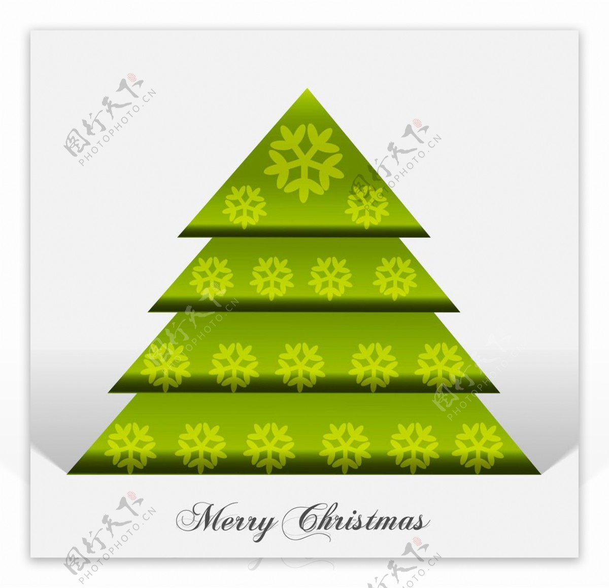 手绘绿色的圣诞树
