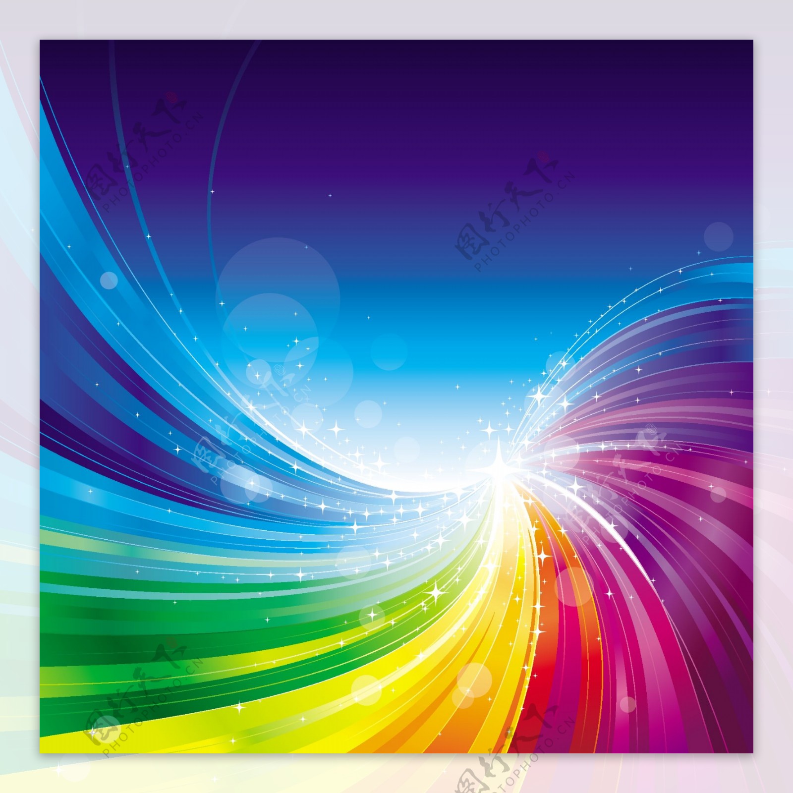 酷炫彩虹色抽象图矢量装饰效果元素素材