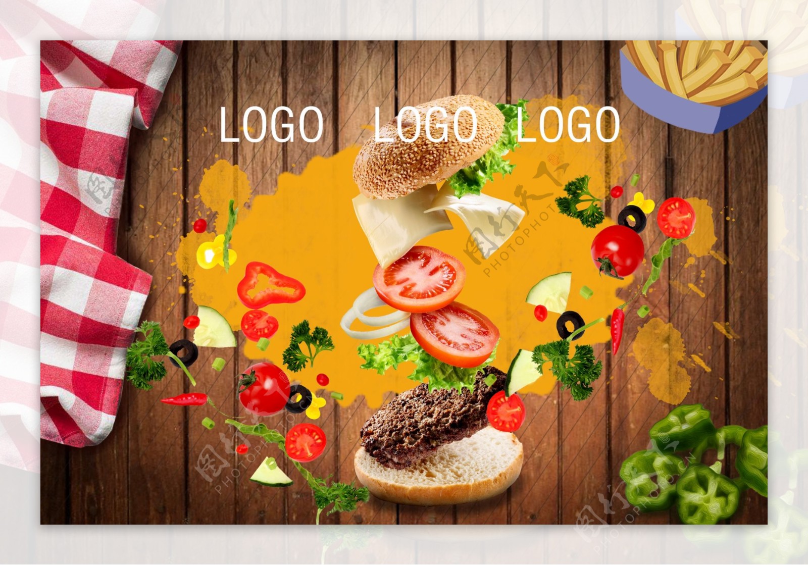 快餐汉堡海报设计模板