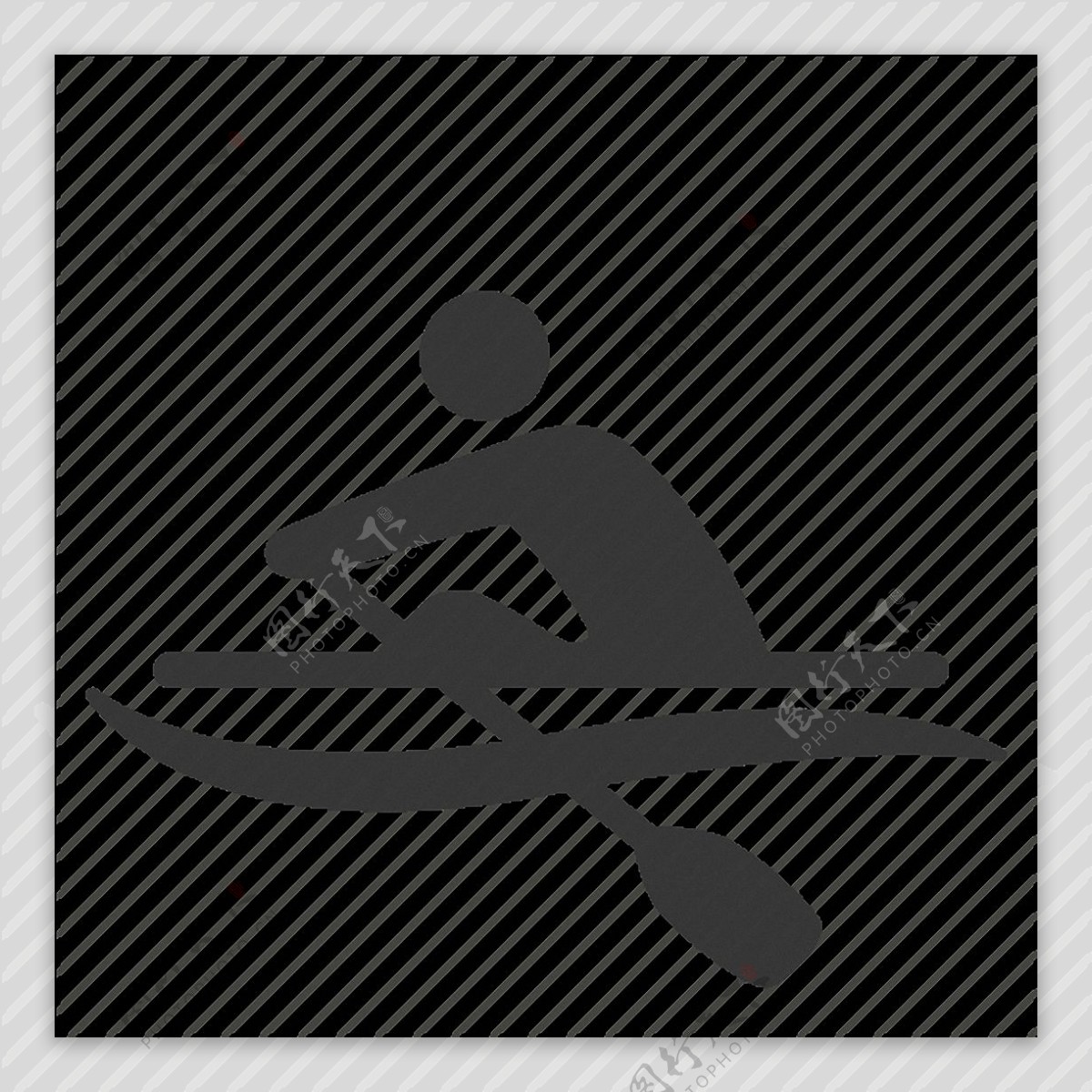 单人赛艇运动图免抠png透明素材