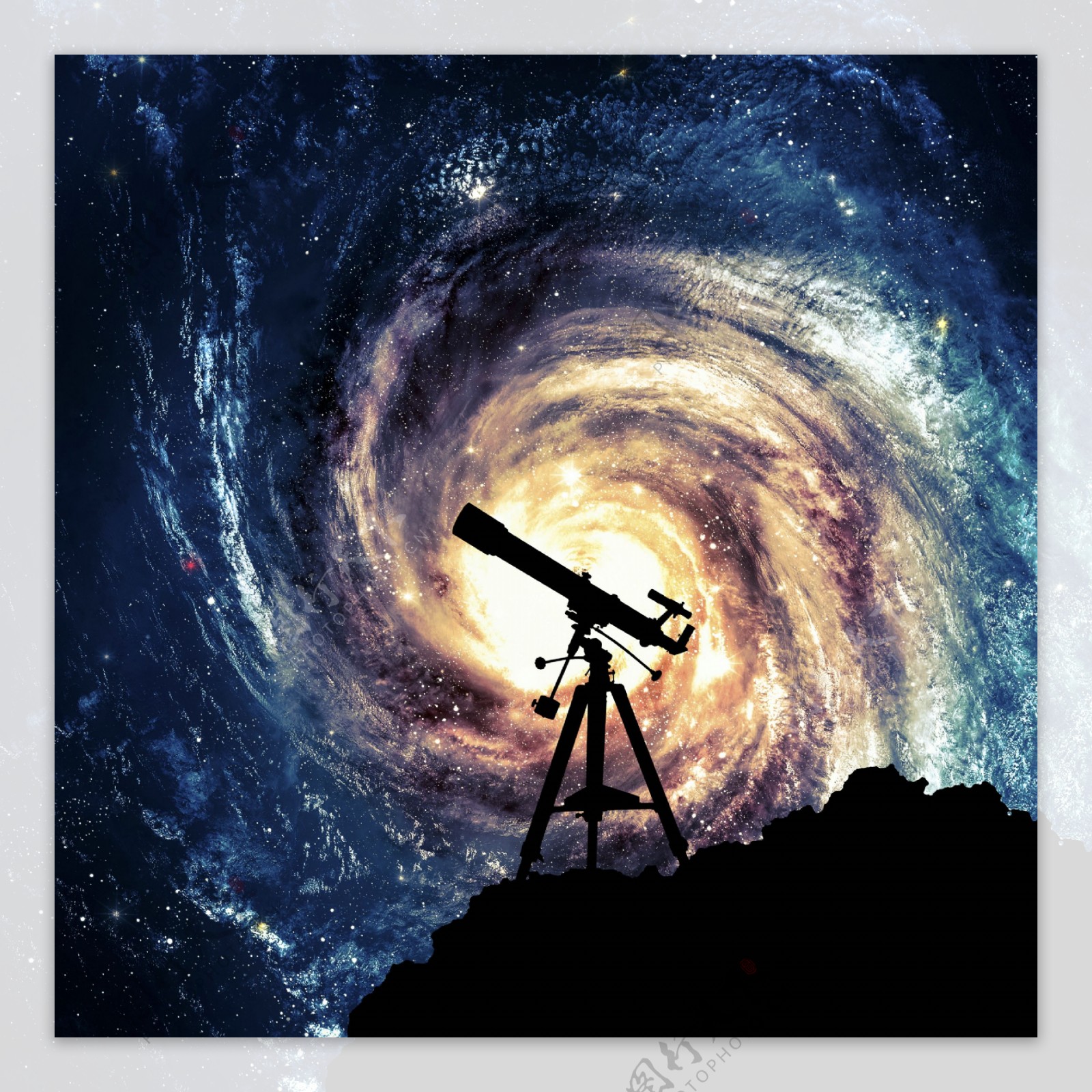 旋涡天文望远镜唯美星空背景