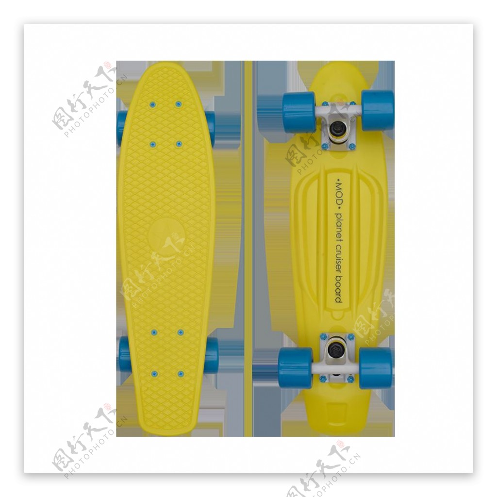 黄色滑板免抠png透明图层素材
