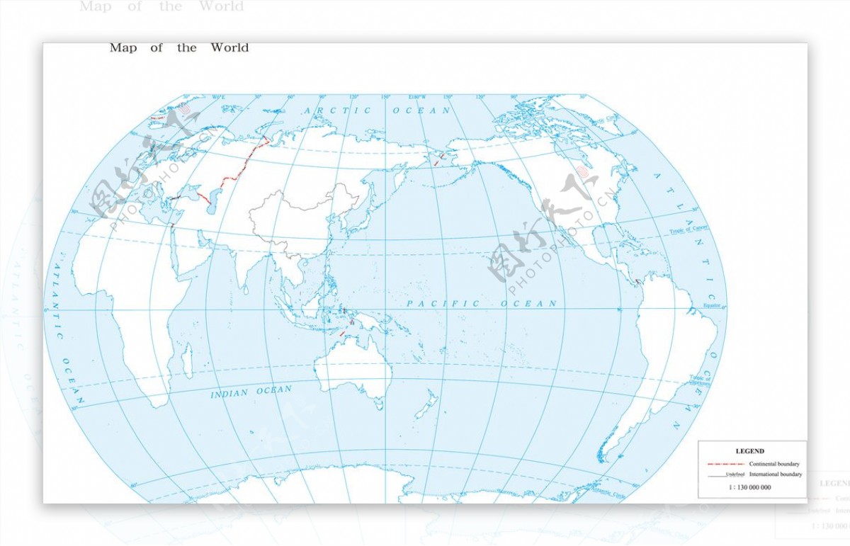 11.3亿英语版世界地图