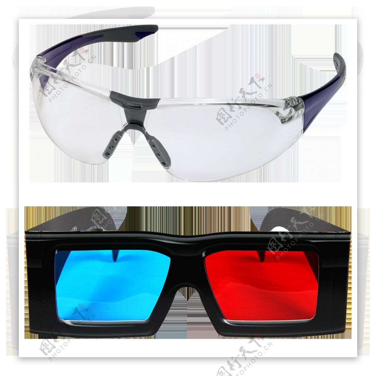 两款时尚眼镜免抠png透明图层素材