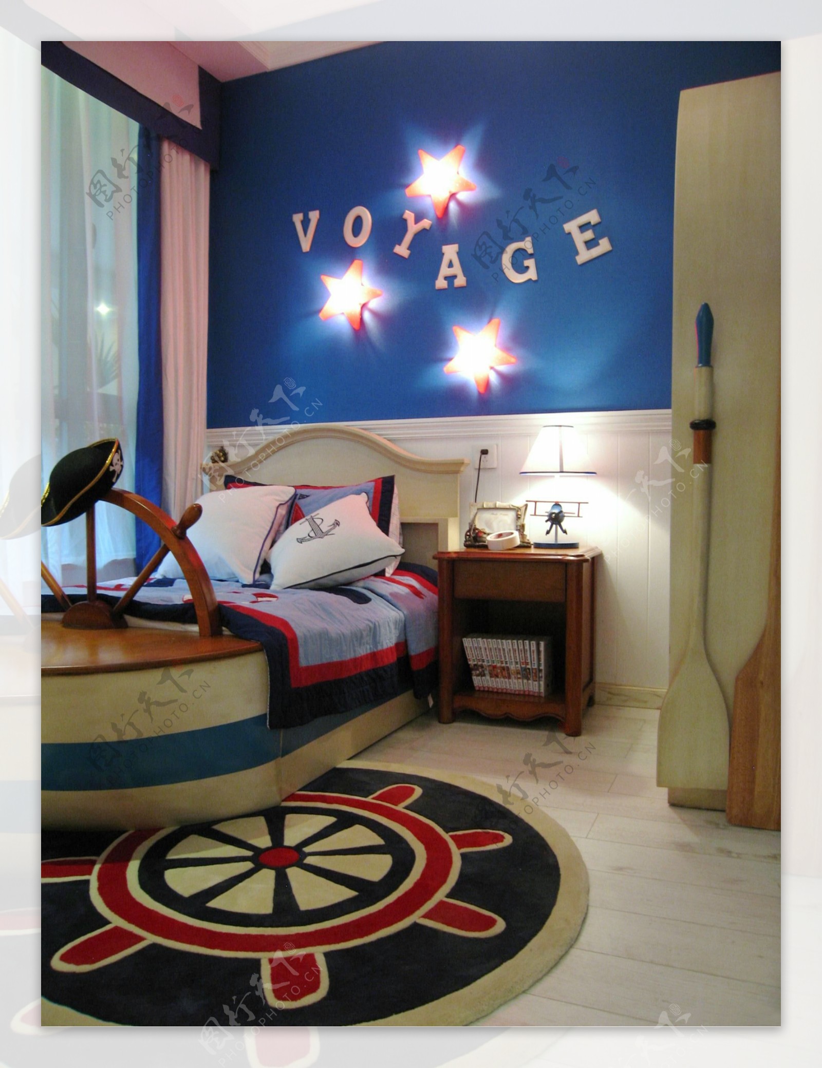 田园风格航海元素卧室室内装修效果图