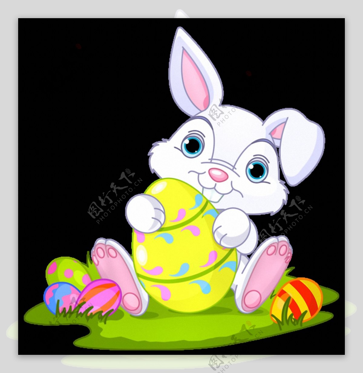 手绘漂亮复活节兔子免抠png透明素材