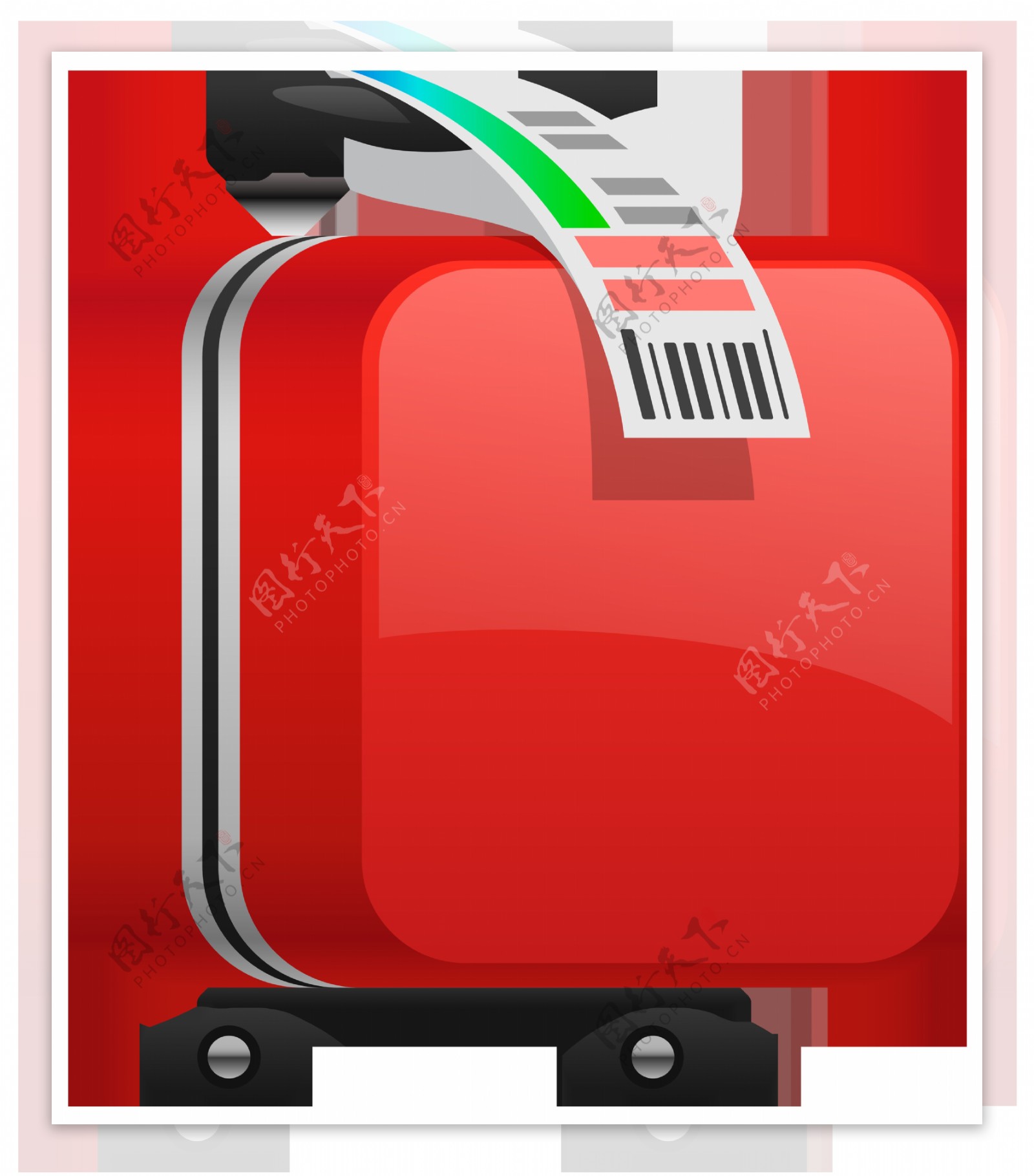 手绘红色塑料手提箱免抠png透明素材