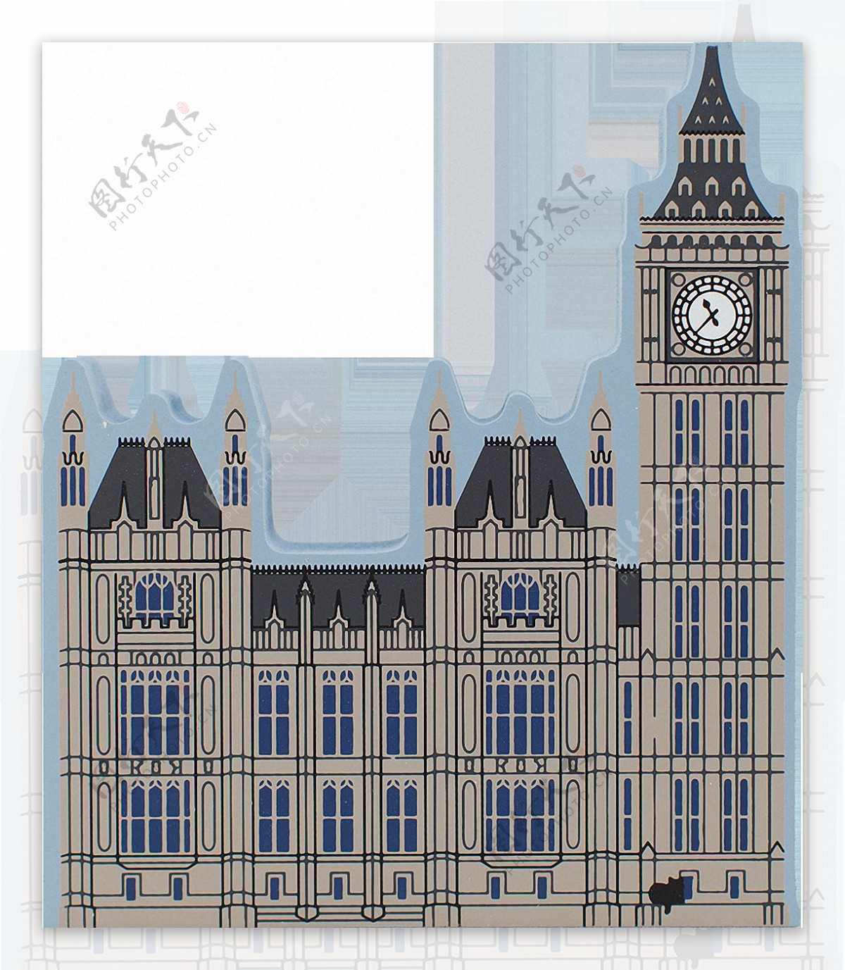 手绘伦敦大本钟建筑物免抠png透明素材