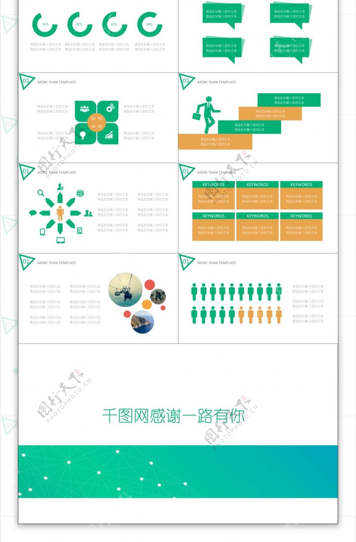 绿黄商业计划书工作总结汇报PPT模板