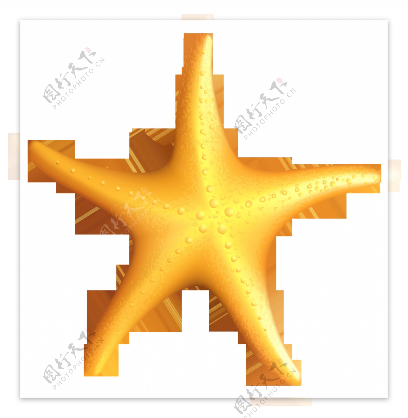 黄色3d海星免抠png透明图层素材