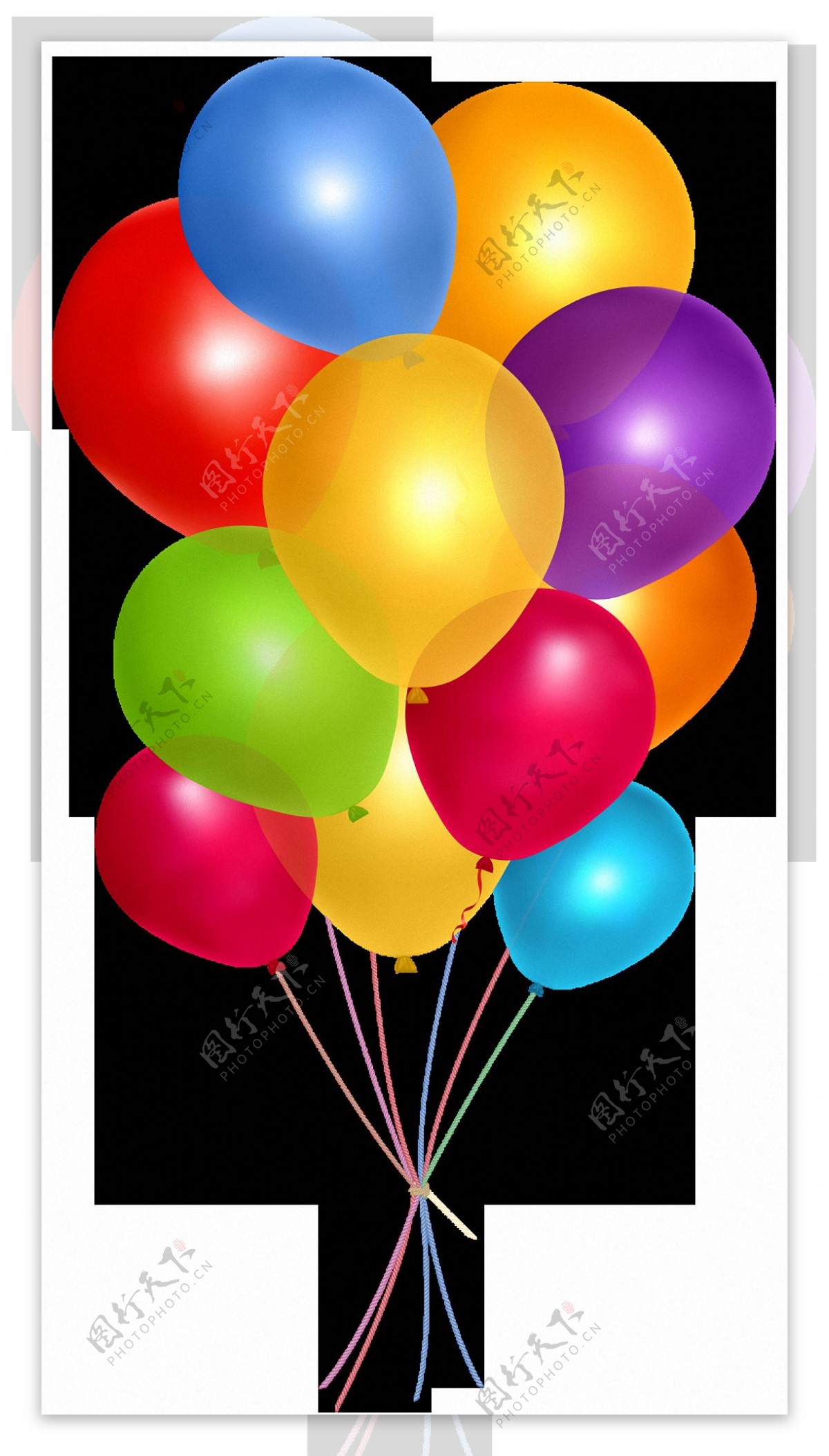 多个彩色气球图片免抠png透明图层素材