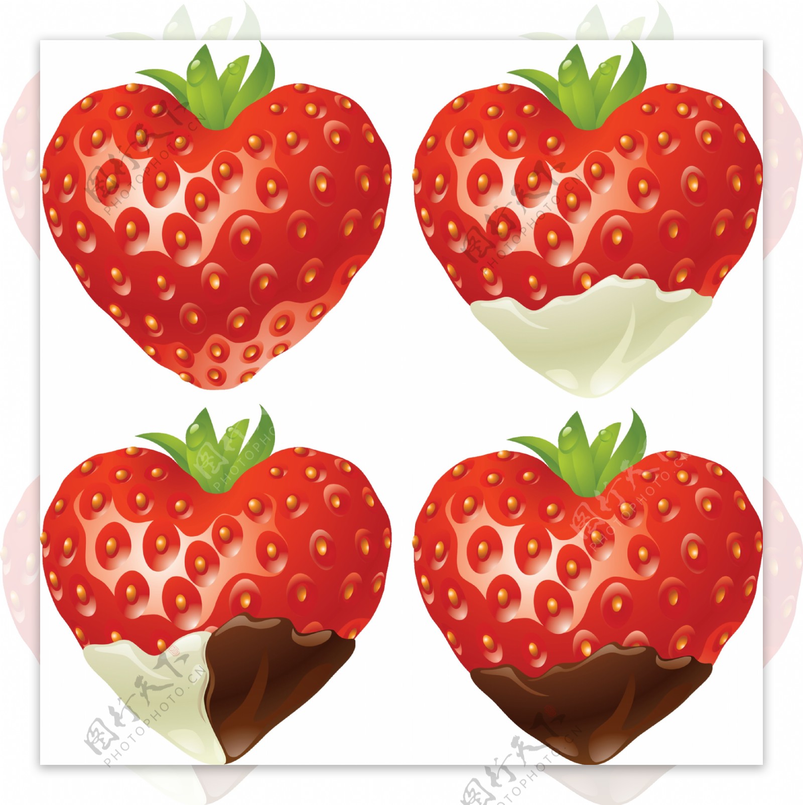 草莓心形巧克力免抠png透明图层素材