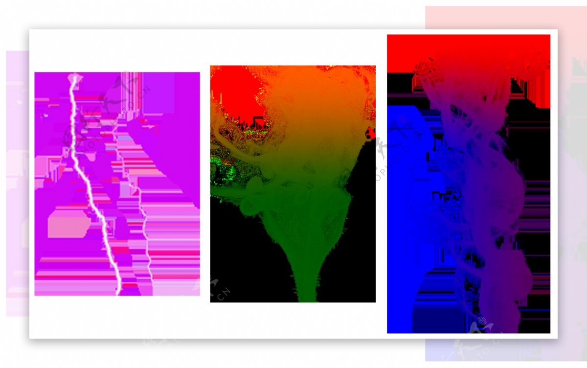 彩色烟雾效果图形免抠png透明图层素材
