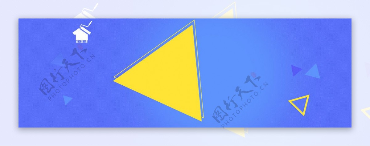 蓝色底纹几何三角淘宝banner背景