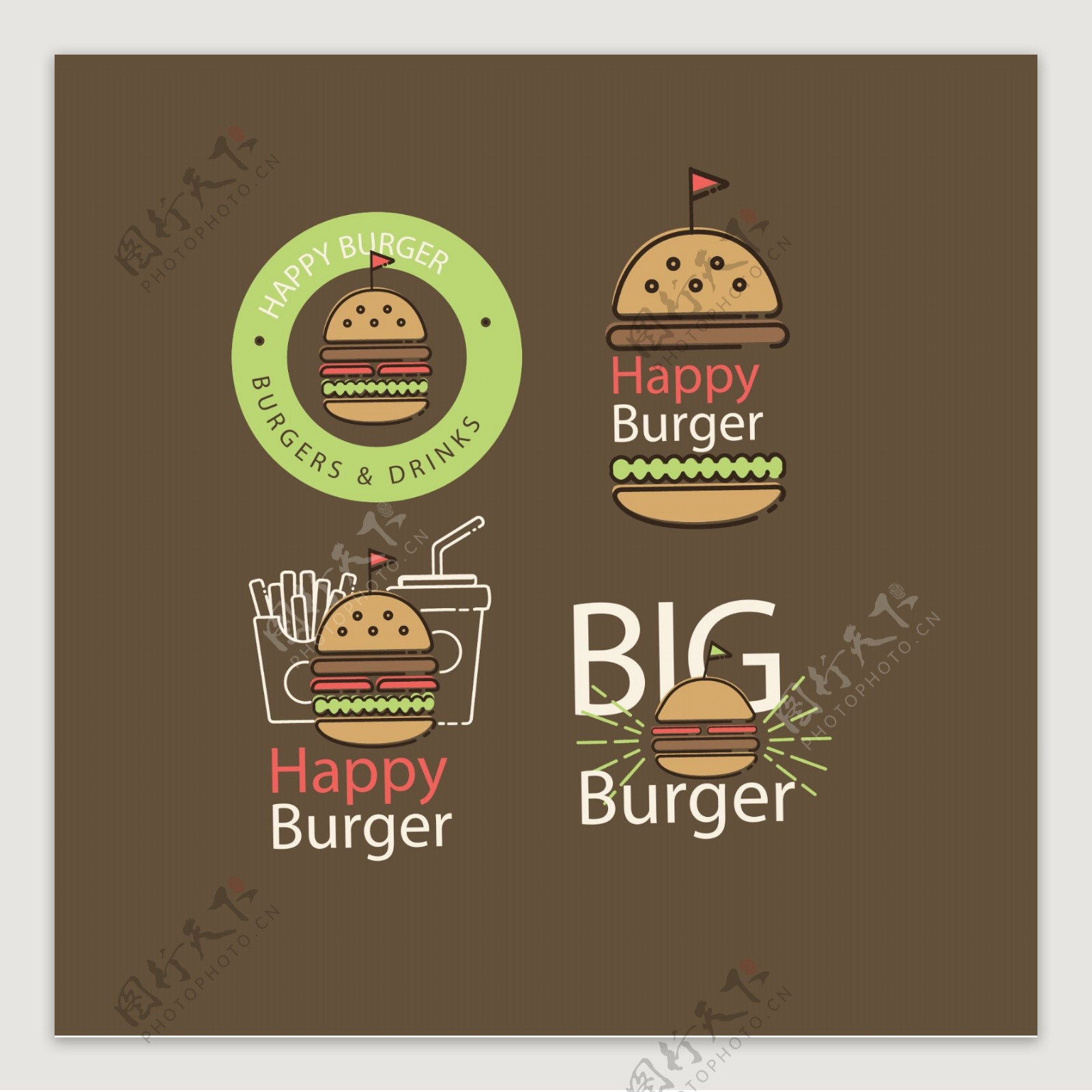扁平汉堡logo