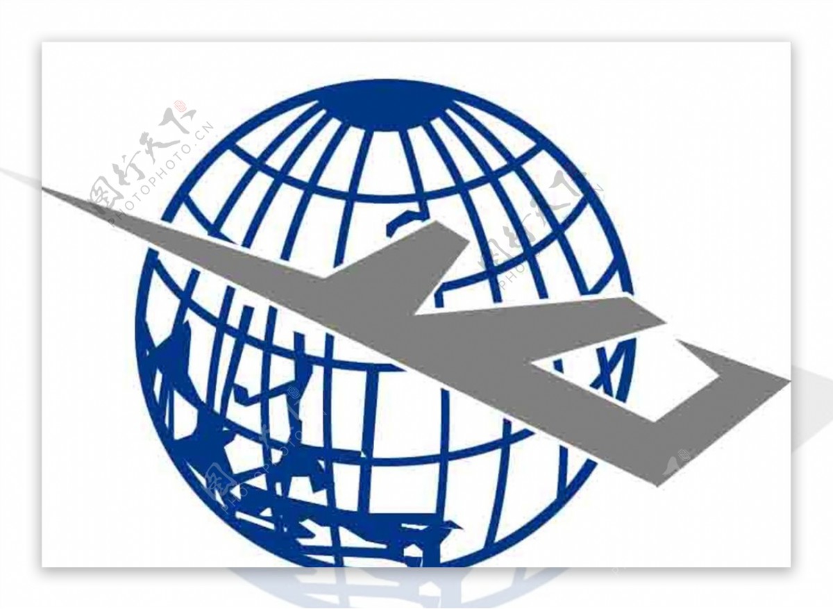 地球和飞机标志