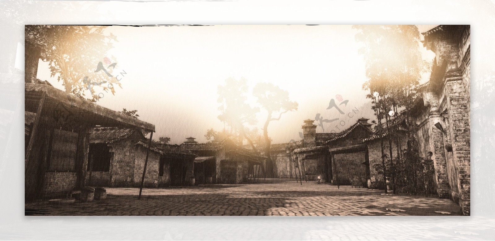 复古中国建筑背景
