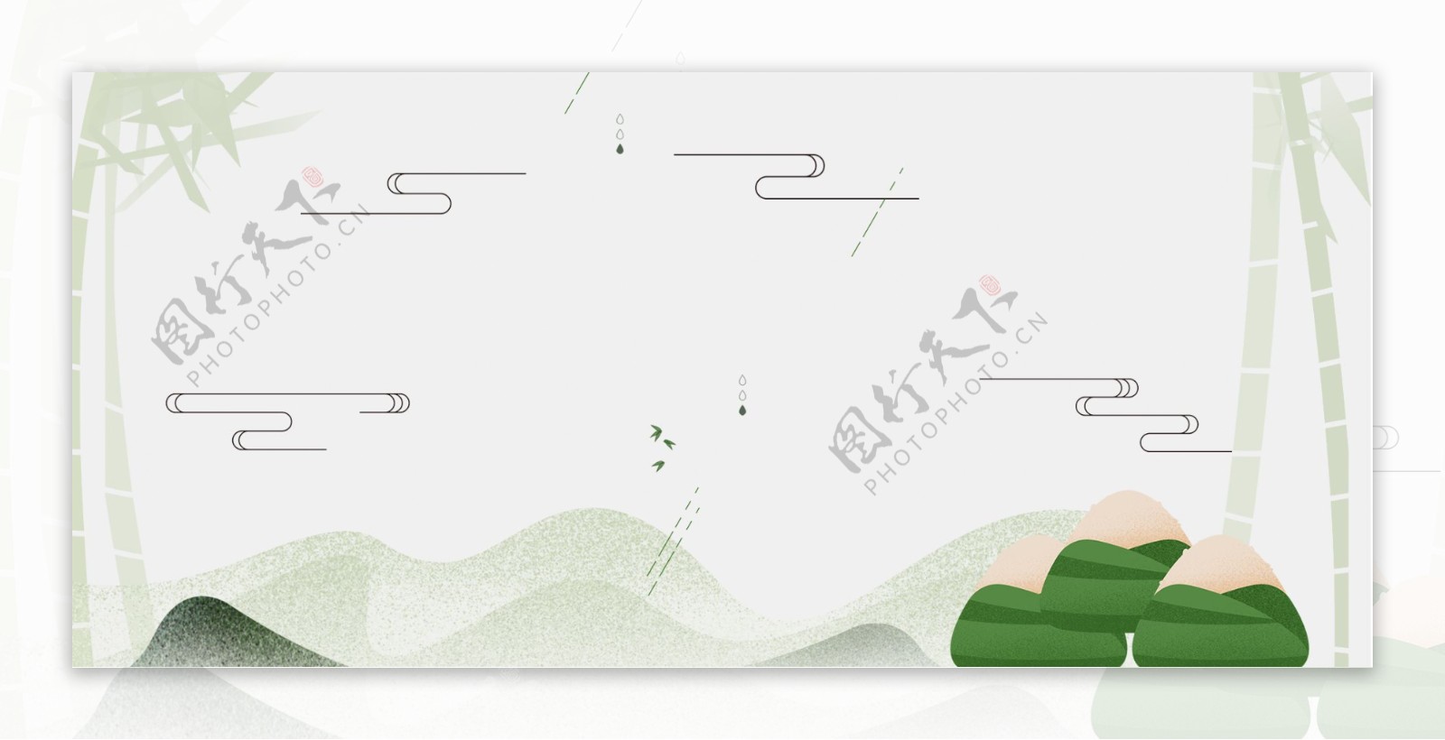 中国风简约粽子淘宝全屏banner背景