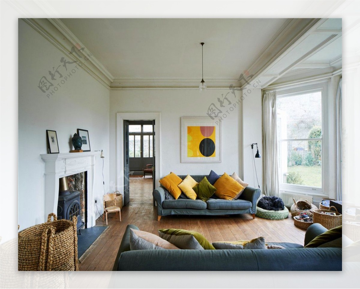 120平房子小户型客厅布艺沙发装修设计图